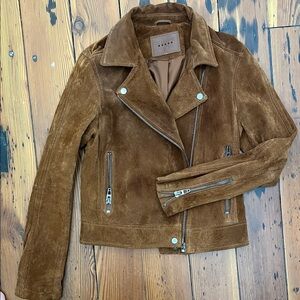 Brown Suede Biker Jacket